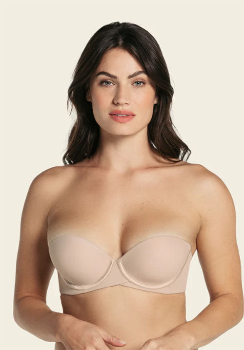 Strapless Push Up Lace Bras with Clear Strap