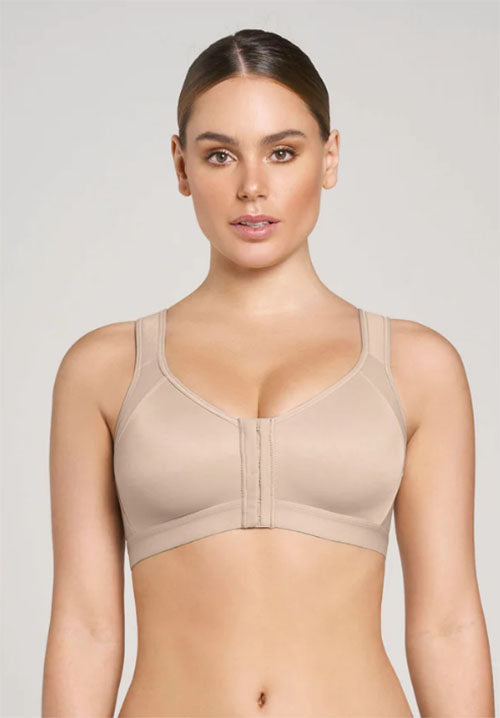 surgical wireless bra with front closure