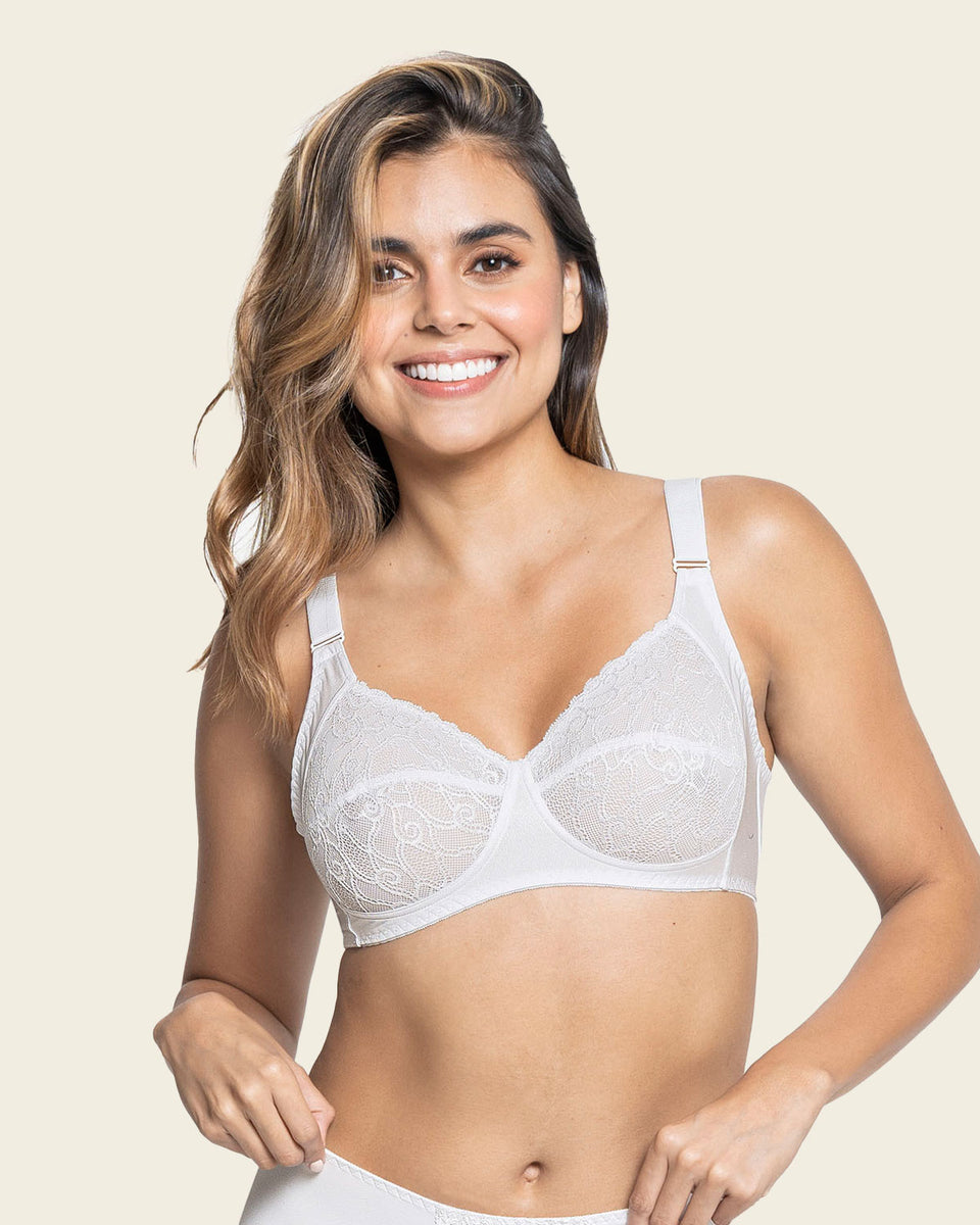 Wireless comfy compression bra in lace