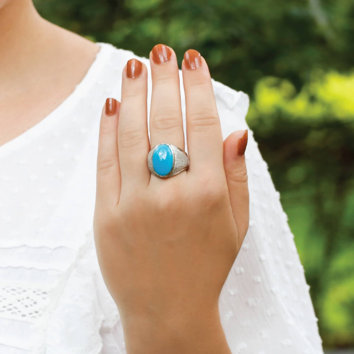 Buy Sterling Silver Simple Oval Genuine Turquoise Ring, Boho Ring, Silver  Ring, Statement Ring, Stone Ring Online in India - Etsy