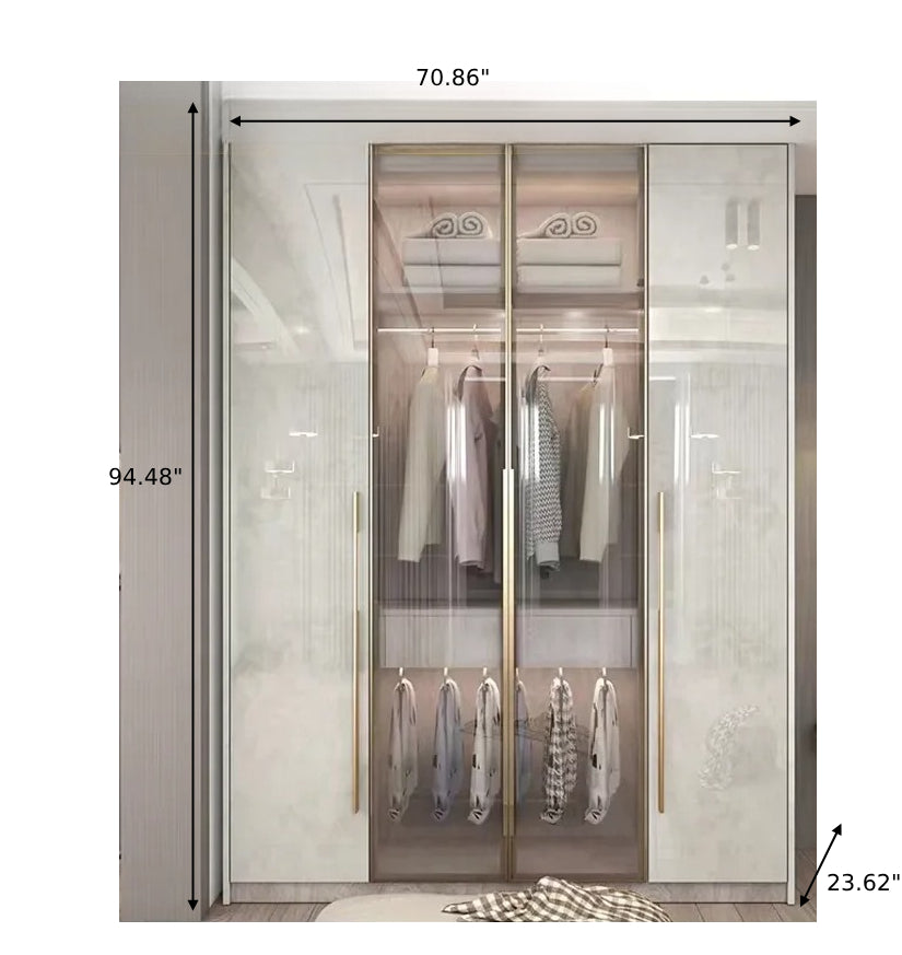 Glass Fusion Large Wooden Wardrobe / Lixra