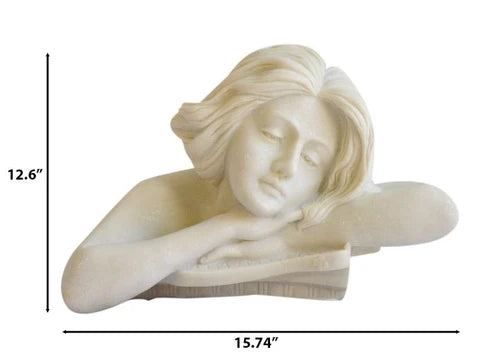 Hand-crafted White Sandstone Abstract Sculpture / Lixra