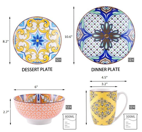 Porcelain Dinnerware Set In Jasmin Pattern-Lixra