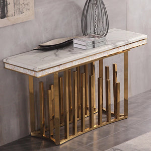 Golden Finish Accent Table for Living Room - Lixra.com