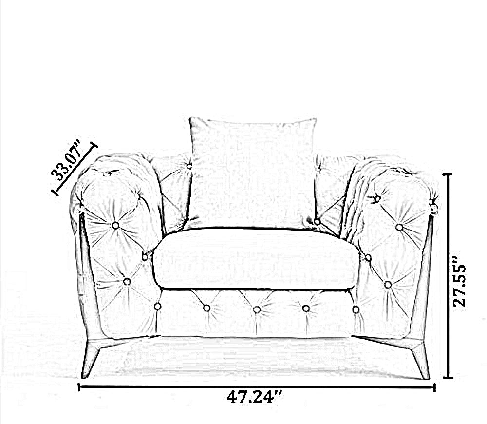 Luxurious Fabric Sofa-Set with Chesterfield Design / Lixra