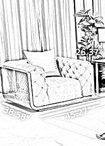 Opulent Woodcraft Velvet 3-Piece Sofa Set / Lixra