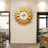 Beautiful Floral Designed Metal Wall Clock / Lixra