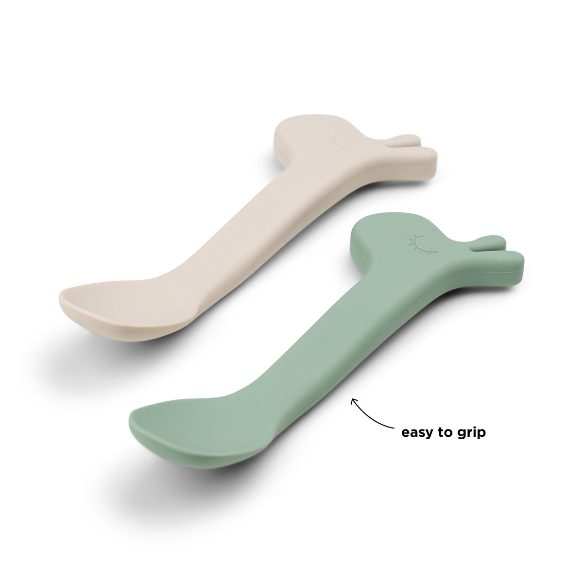 Silicone Baby Spoons - Blue & Green