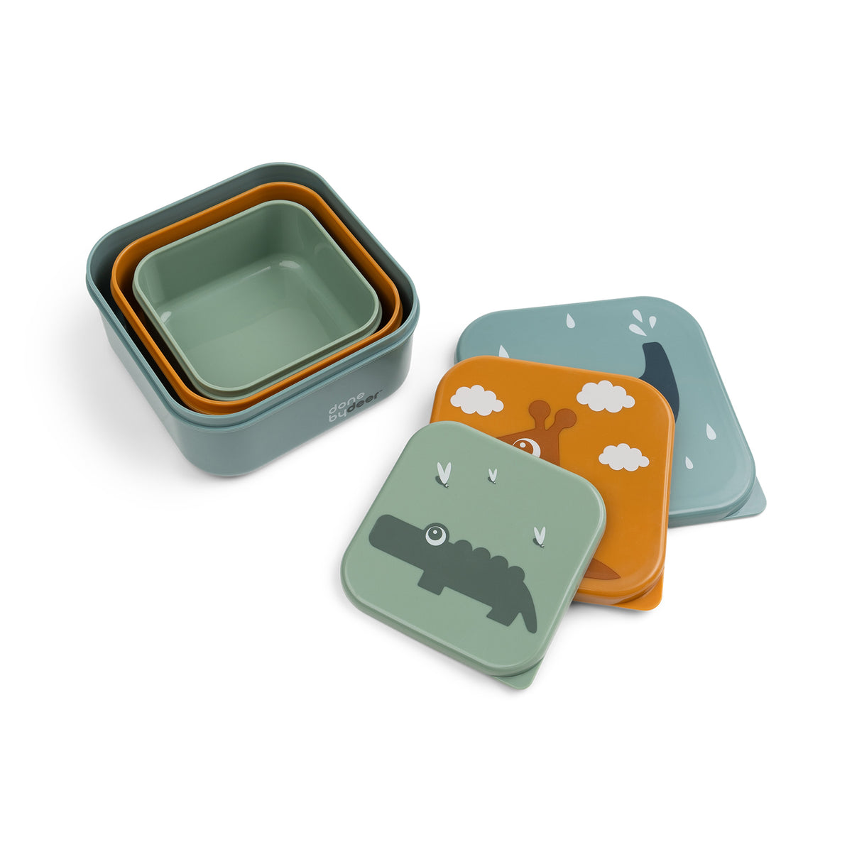 Done By Deer Food Storage Container Set - M - Elphee - Powder unisex  (bambini)