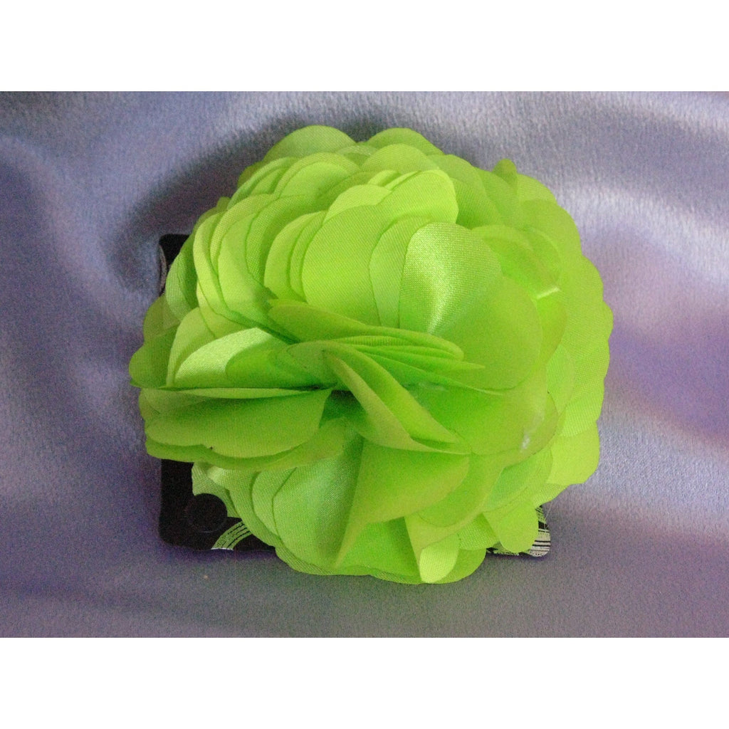 green flower hair clip