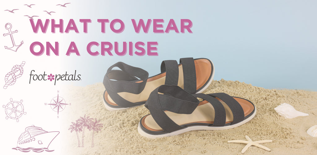 black sandals with beige shoe insert cushions on a beach