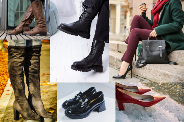 Collage of trending women’s shoes for fall