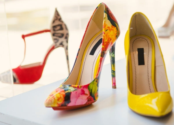 Colorful heels set at different angles