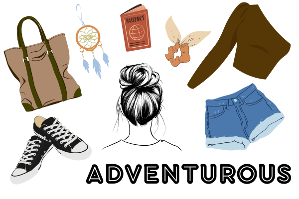 Sagittarius outfit idea with jeans shorts, canvas sneakers, and brown top