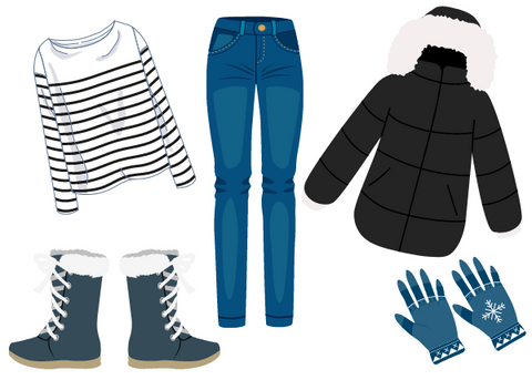 Winter snow boot outfit