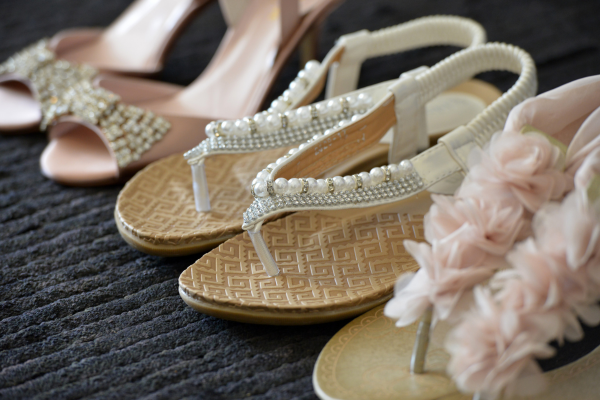 Three pairs of summer wedding sandals