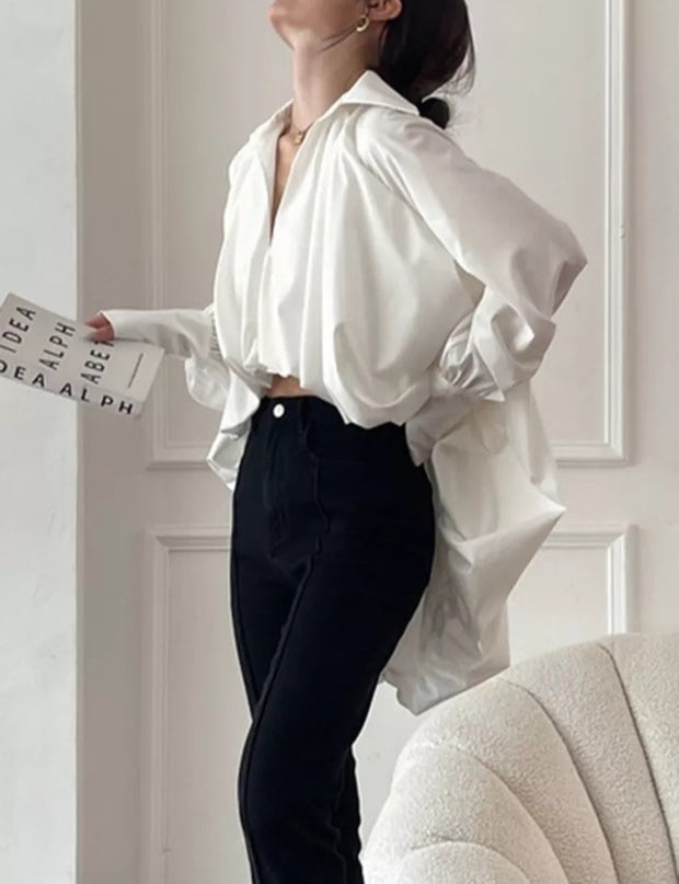 Minimalist irregular asymmetricial elegant women blouses - Her Favorite Place 4 Sure