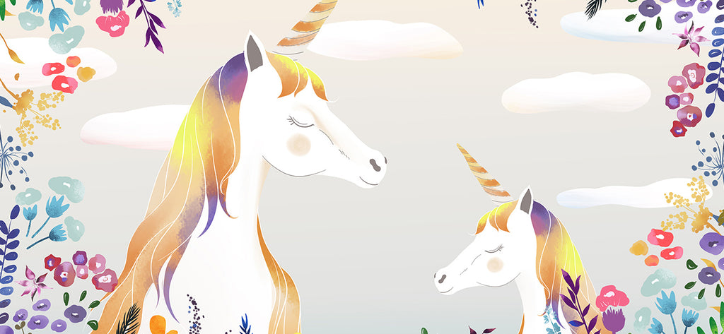 Unicorns Wallpaper Mural | Dreamy Kids Room Wallpaper UK