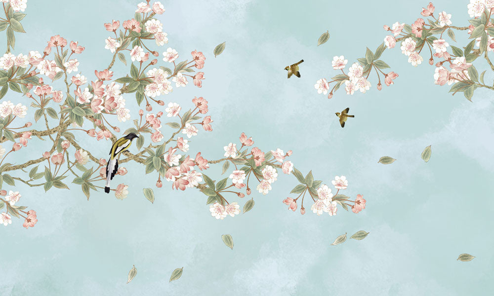 Blooming Branches in Wind Mural Wallpaper | Flower Wallpaper UK