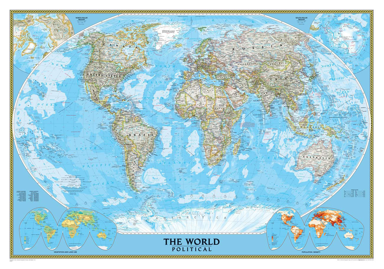 Political Map of the World wallpaper mural | Ever Wallpaper UK