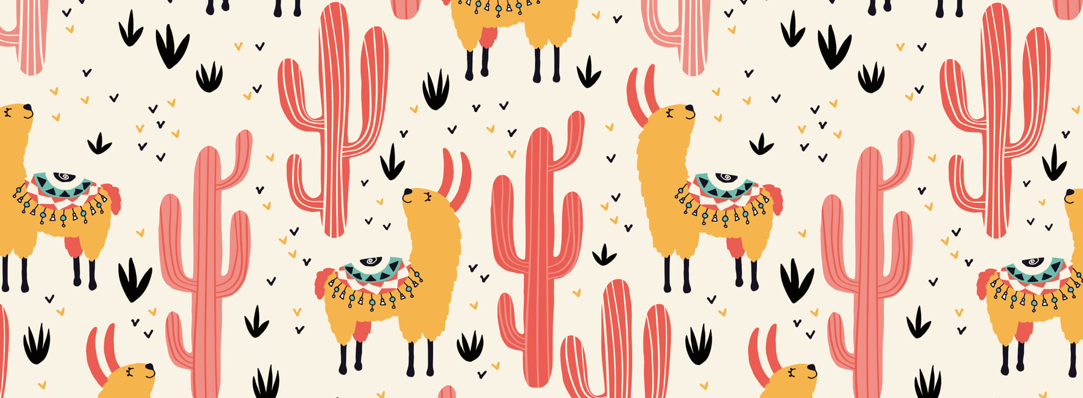 Cool Yellow Exotic Sheep Cactus Wallpaper Mural