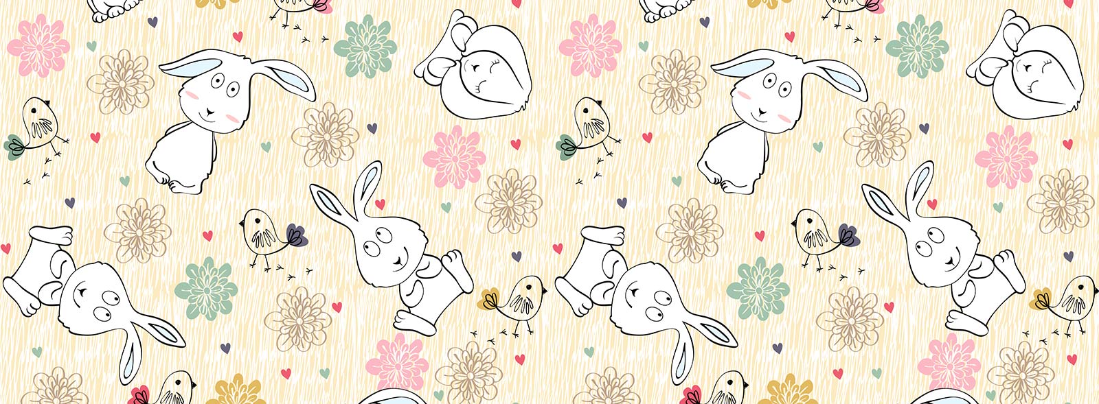 Cute Bunny Mural Wallpaper | Animal Wallpaper | Ever Wallpaper UK