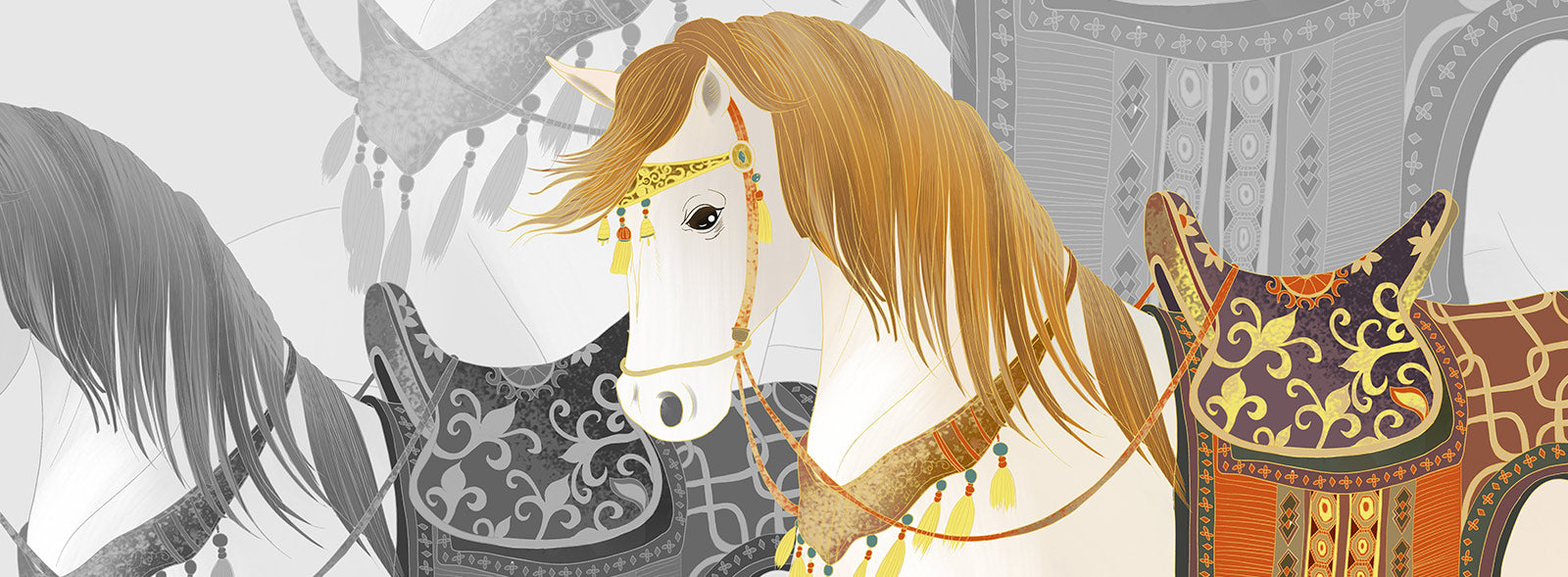 Horse Pattern Wallpaper Mural