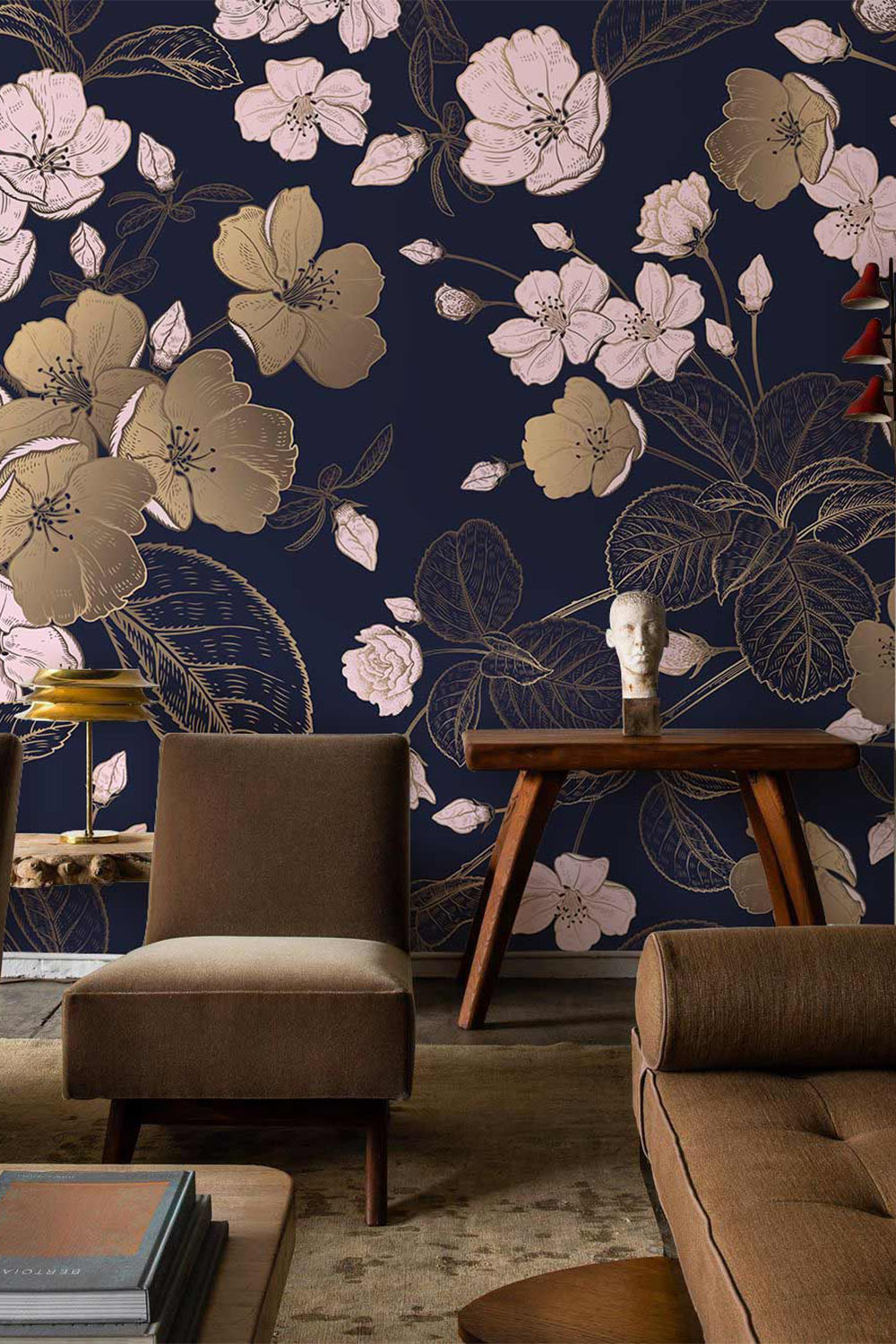 Buy Blue Floral Theme Peel And Stick Self Adhesive Waterproof HD Wallpaper  by 100yellow Online  Natural  Floral Wallpapers  Wallpapers   Furnishings  Pepperfry Product