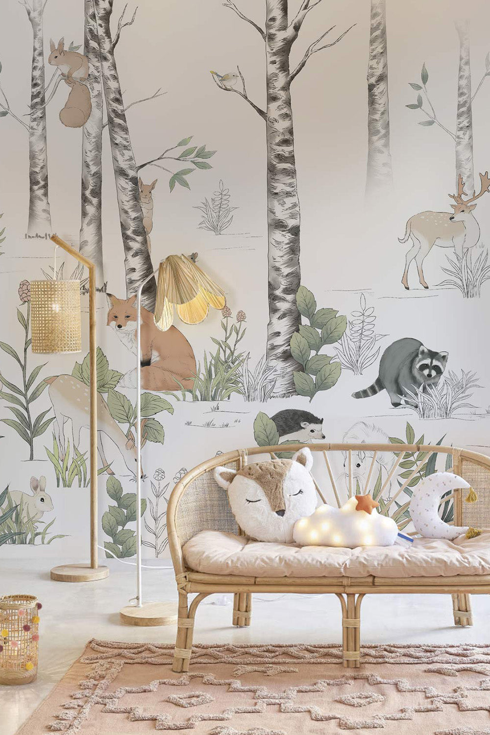 Sticker mural - Funny forest animals set