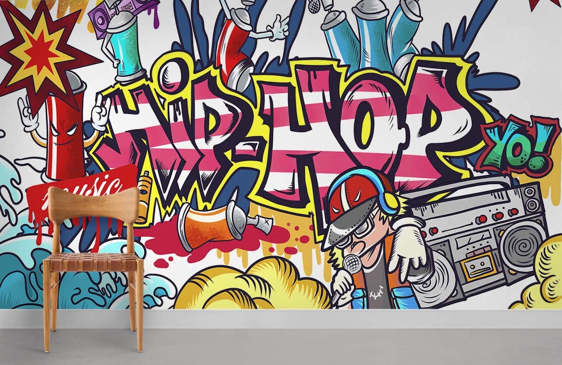 Colourful Hip Hop Art Wallpaper Mural | Ever Wallpaper UK