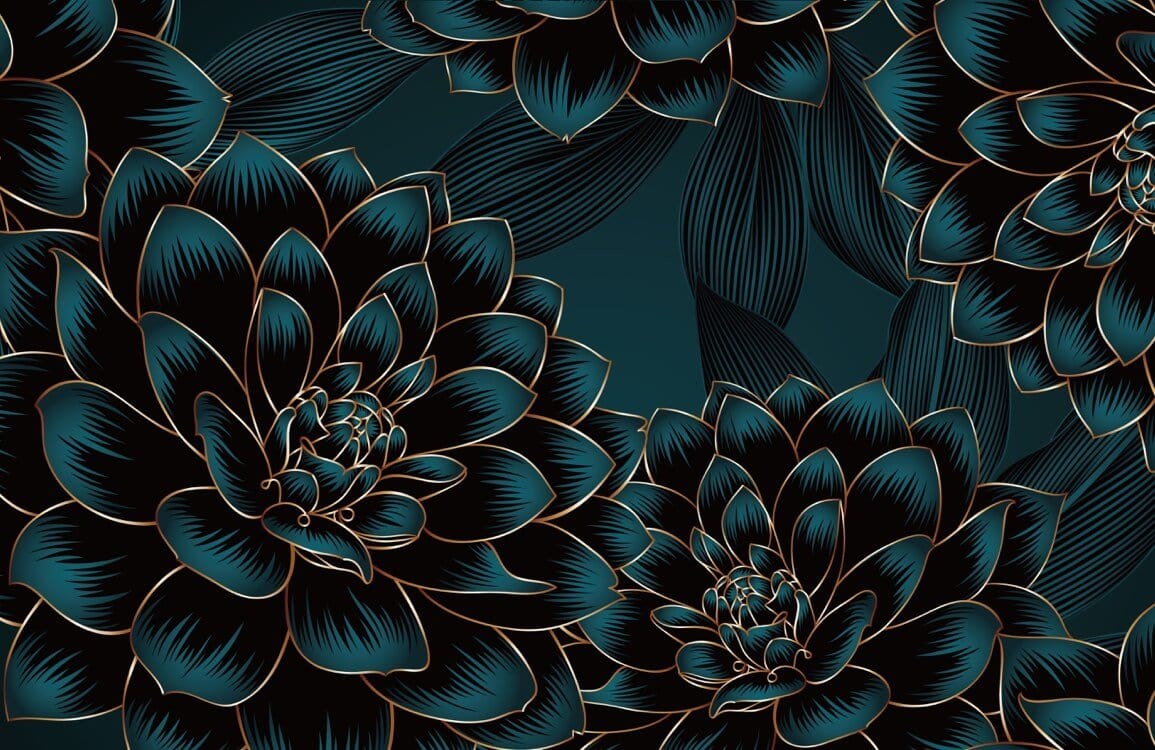 Dark Flower Wallpaper Mural | Modern Home Decoration – Ellewallpaper