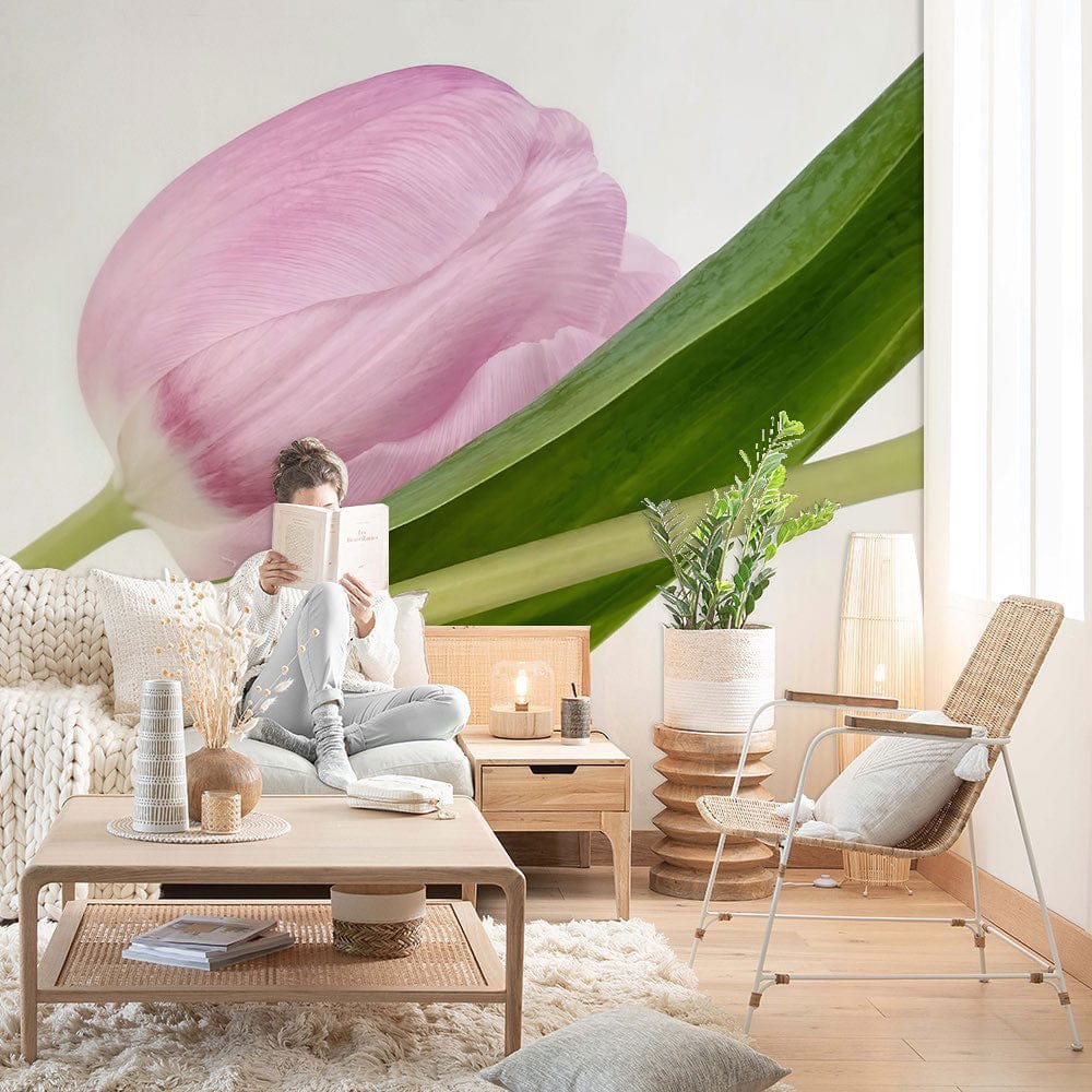 Detailed Fresh Tulip Wall Mural for Interior Decor 3D Everwallpaper