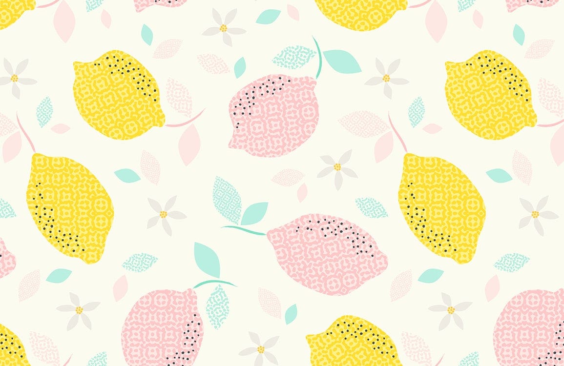 Lemon Pattern Mural Wallpaper Fruit Wallpaper Ever Wallpaper Uk