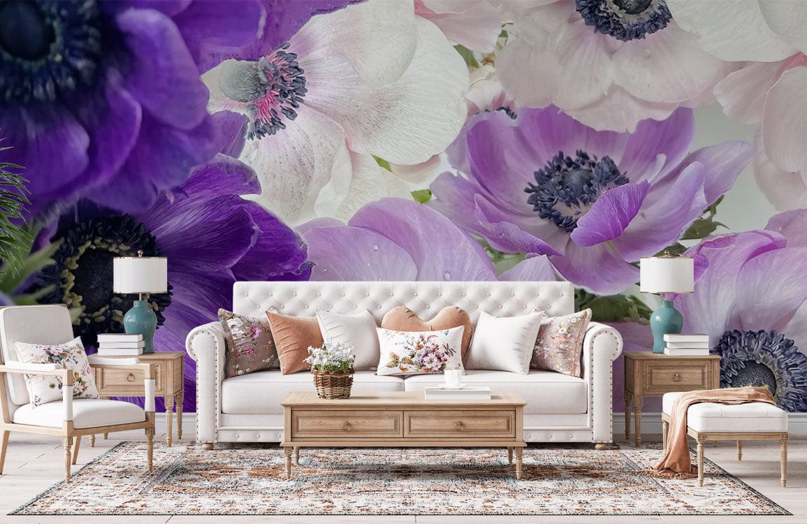 purple floral wallpaper for walls