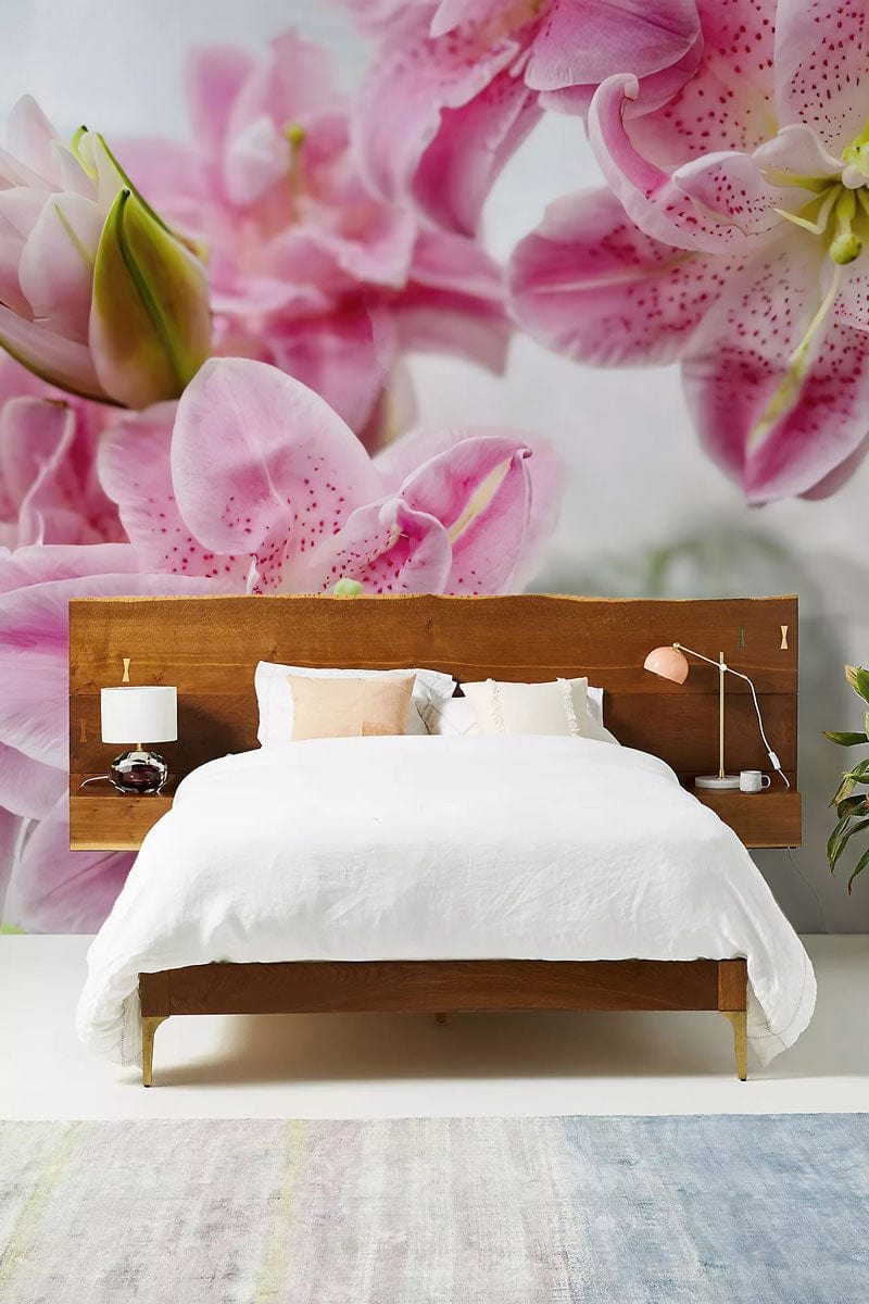 Pink Lily Wallpaper Mural | Flower Mural Design