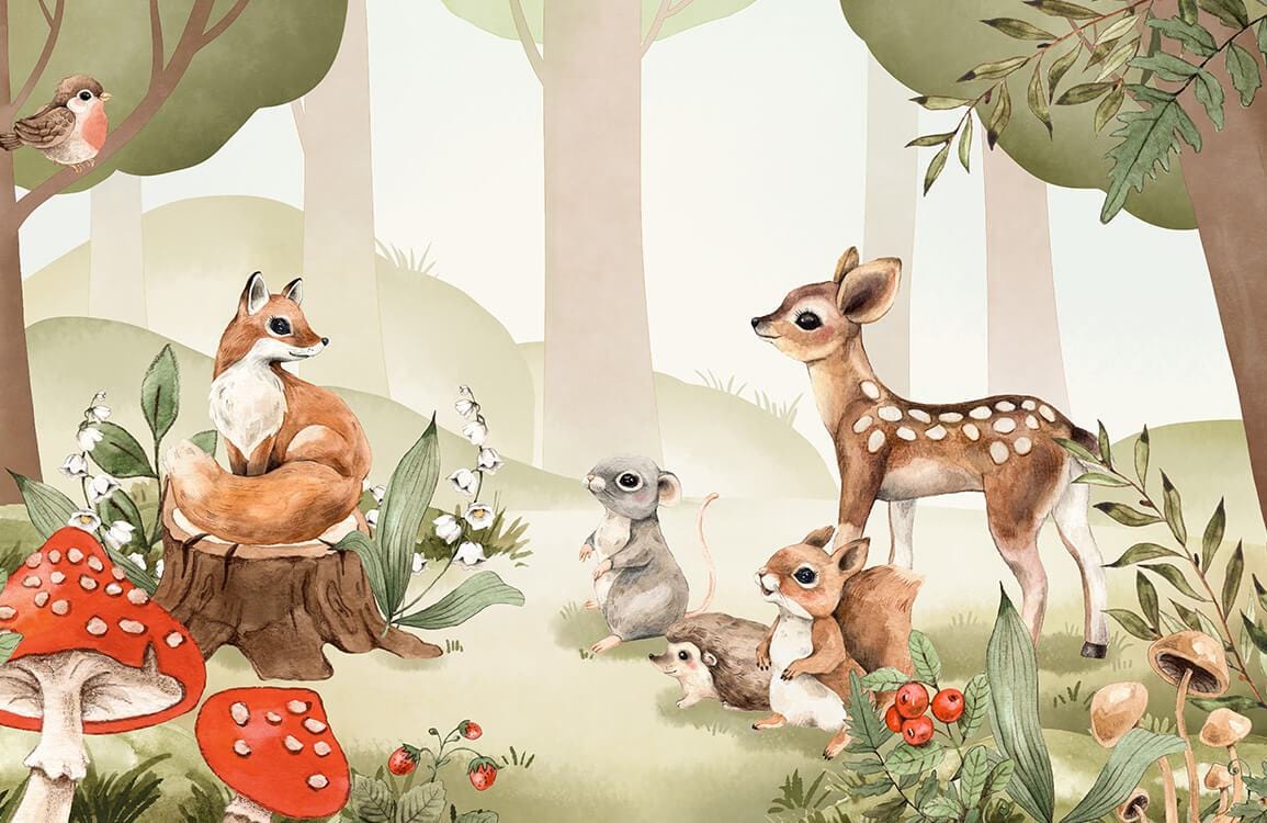 Download Minimalist Forest Animals Digital Art Wallpaper  Wallpaperscom