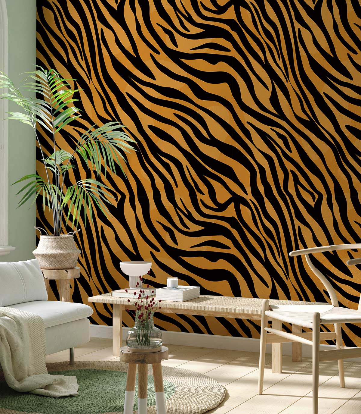 Tiger Fur Art Animal Skin Wallpaper Mural Home Interior