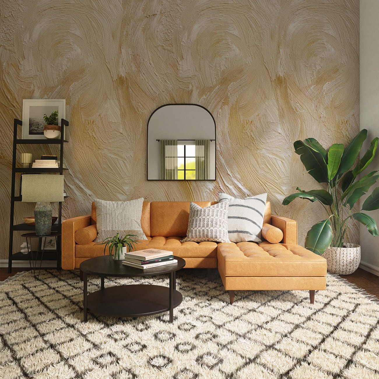 Yellow Oil Painting Wallpaper Mural | Yellow Wallpaper UK