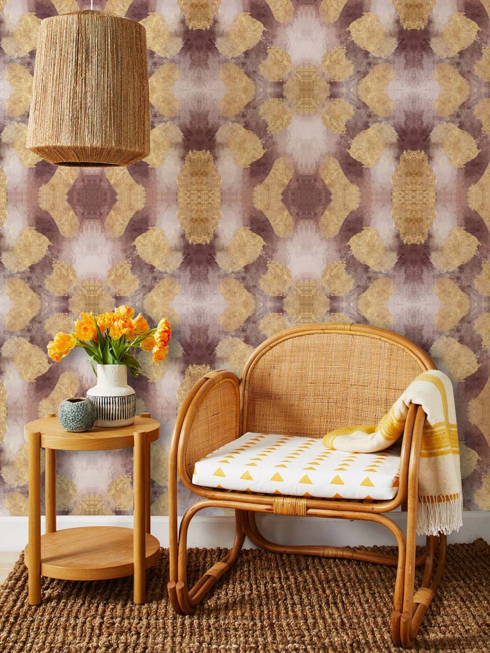 Yellow Pattern Watercolour Wallpaper Mural | Abstract Wallpaper UK