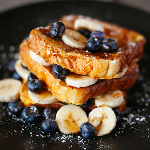 French Toast With Bananas and Berries