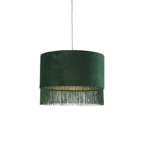 Velvet Fringe Green Light Shade