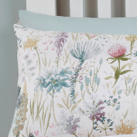 Evie Duck Egg Floral Reversible Duvet Set