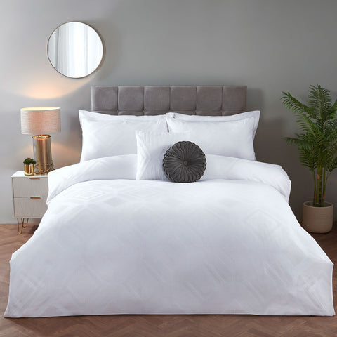 Hilton White Waffle Hotel Duvet Set