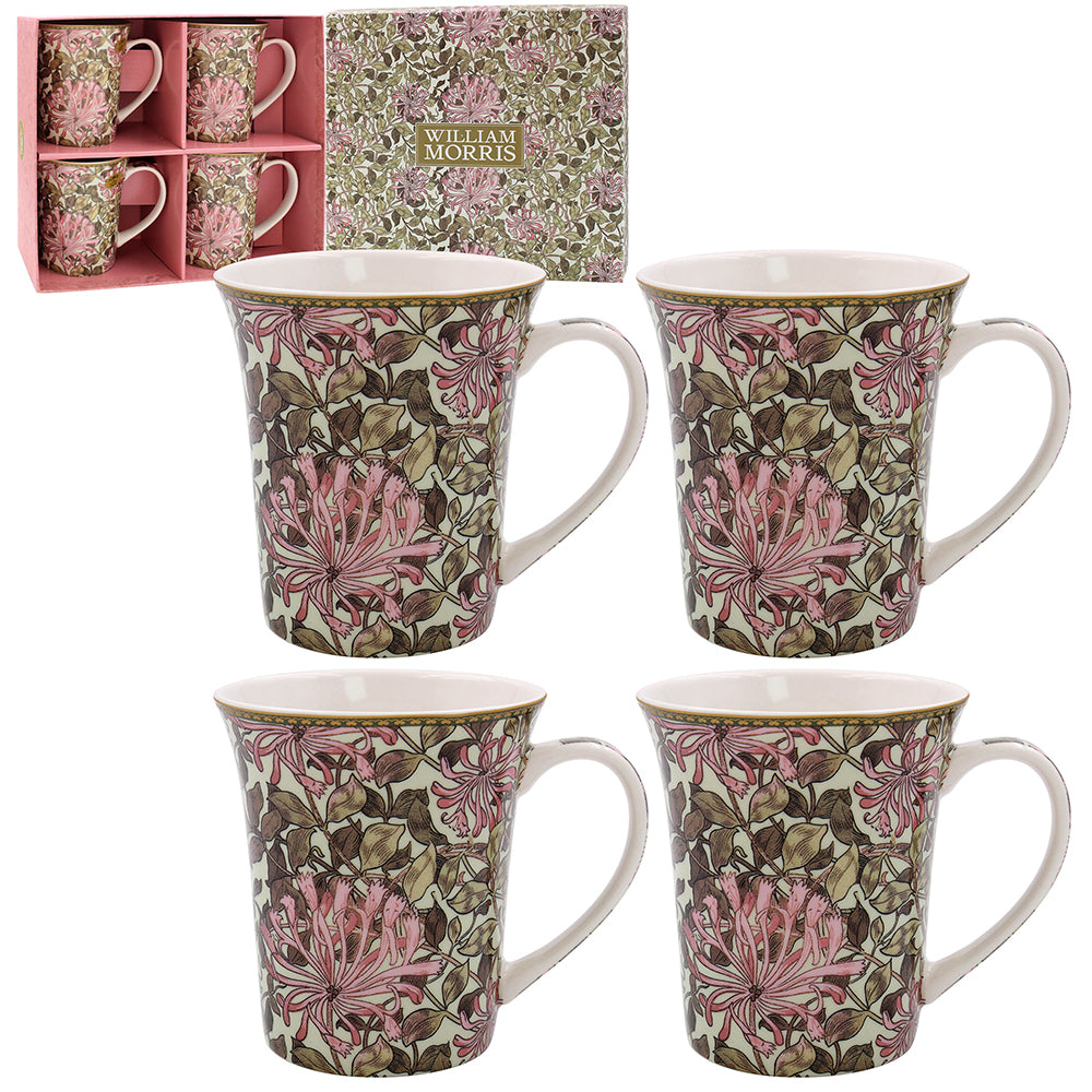 William Morris Honeysuckle China Mugs (Set of 4)