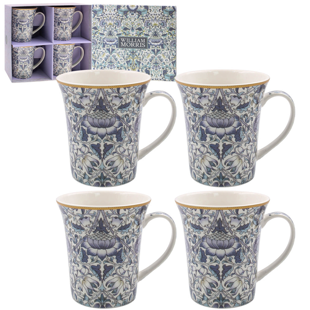 William Morris Lodden Purple Mugs (Set of 4)