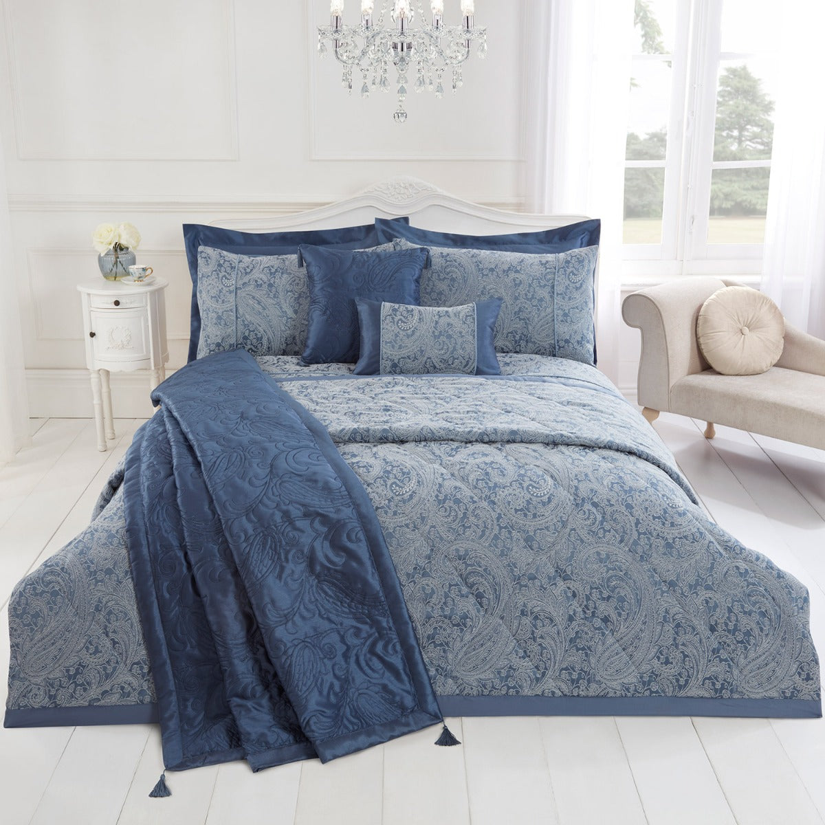 Image of Paisley Chambray Jacquard Duvet Cover