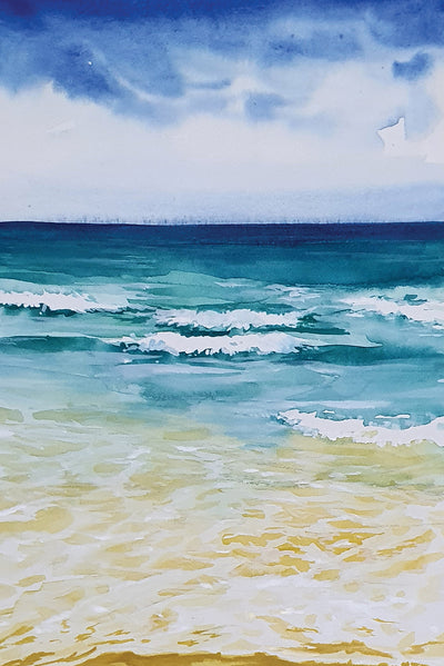 Puri beach, India, gift oil painting - GeetaYerra - Paintings & Prints,  Places & Travel, Asia, India - ArtPal