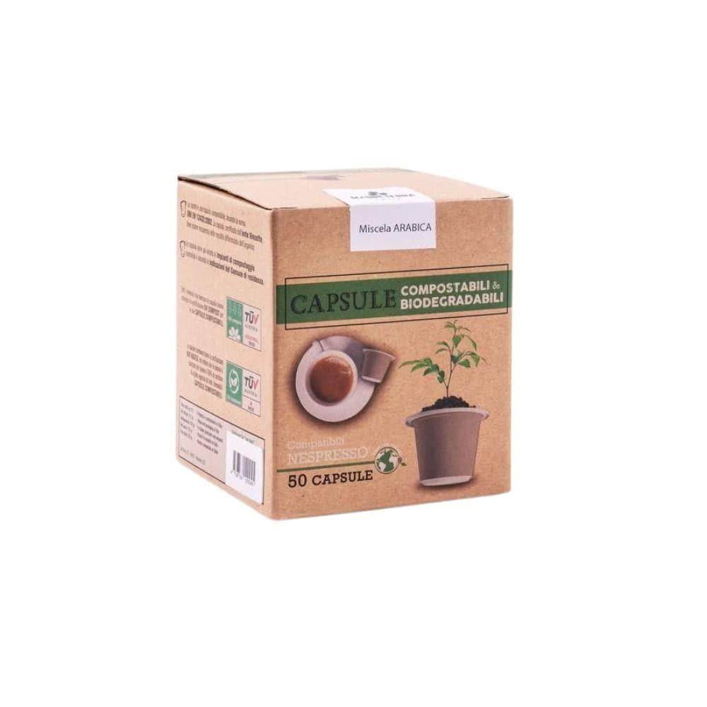 Capsule caffè compostabili compatibili Nespresso, 100% Arabica, 50 pz