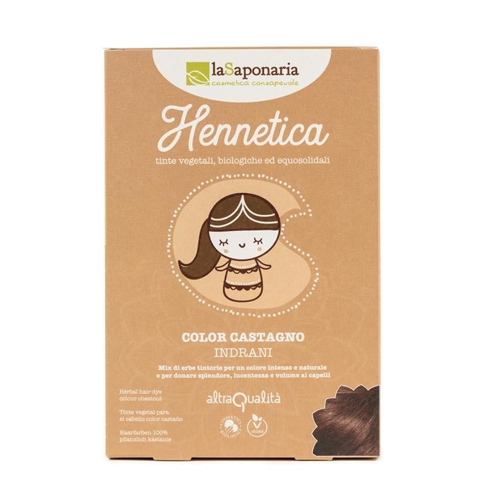 Tinta vegetale castagno Indrani Hennetica, 100 g