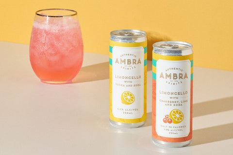 Ambra Premix Cans - Limoncello with Cranberry Lime & Soda | Limoncello with vodka and soda